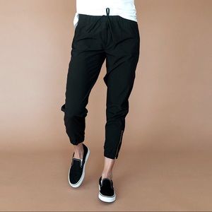 Albion Fit Jetsetter Joggers, Black Gold Zipper